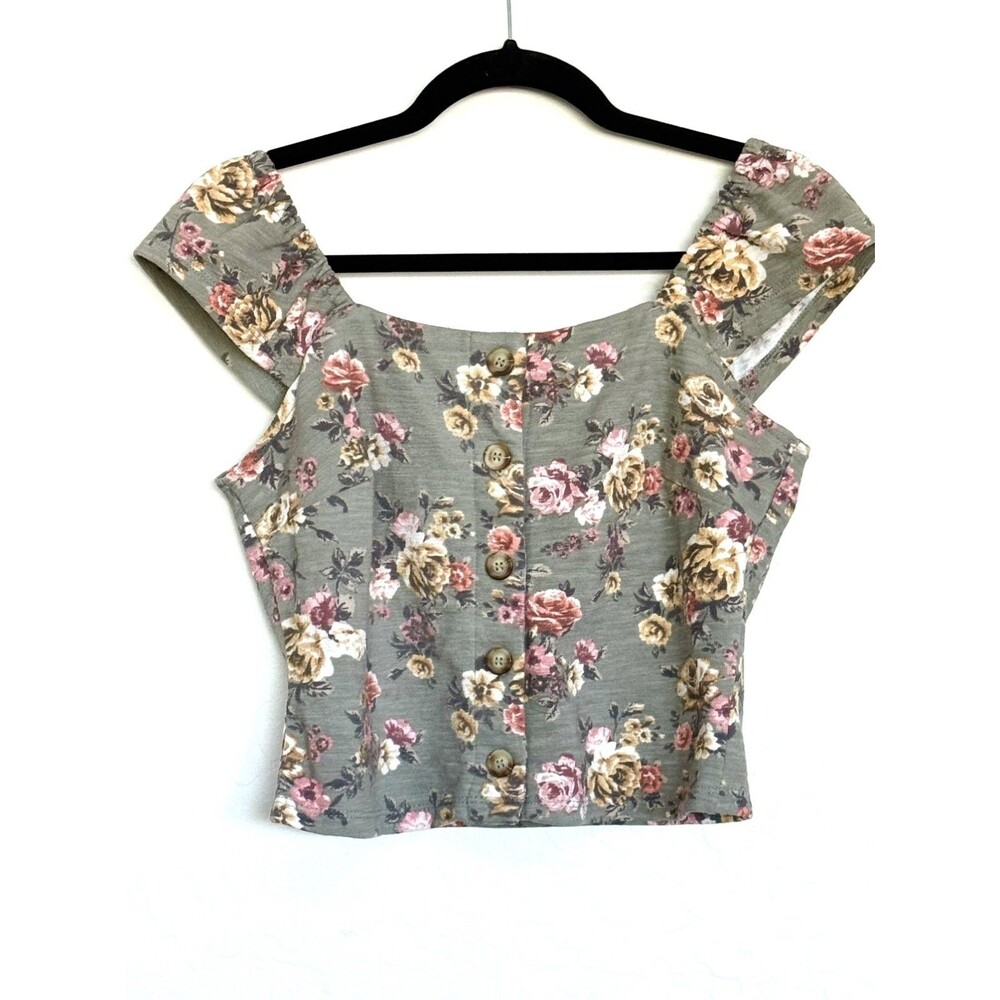 Floral Cottagecore Crop Top Fairycore Ren Faire Festival Coquette Women’s M